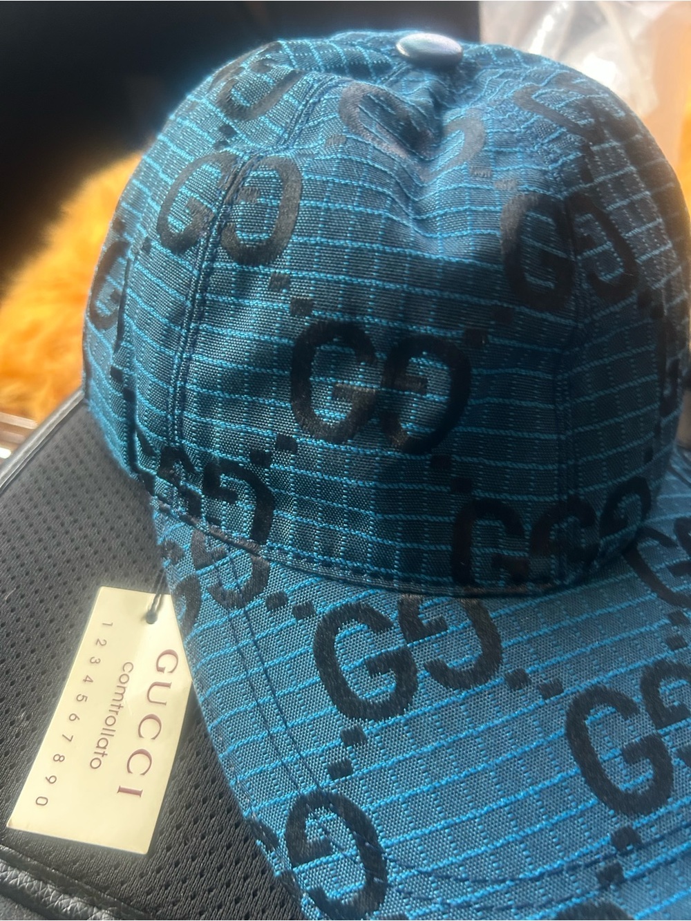 Gucci Teal GG Monogram Baseball Cap
